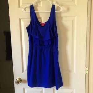 Royal blue chiffon summer dress